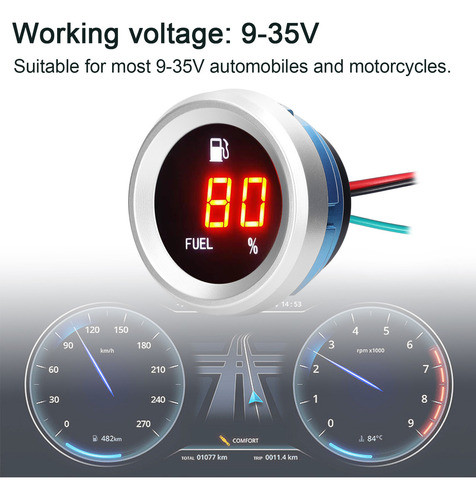 Tf Indicador Digital De Nivel De Combustible Con Alarma