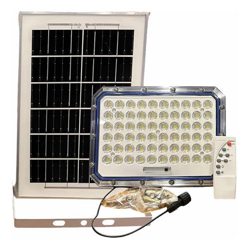 Reflector Luz Led Panel Solar Exterior Ip66 Control Remoto Negro