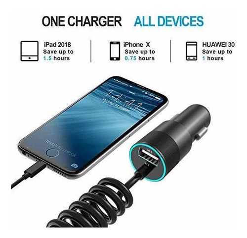 Cargador Vehiculo Para iPhone XR Xs Max Plus iPad Puerto