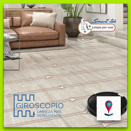Imagen 4 de 7 de Smart-tek Ava Pro Aspiradora Robot C/giroscopo Y Mopa