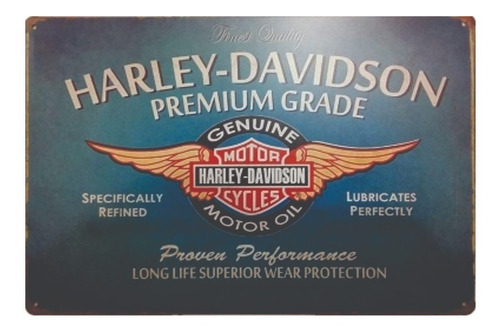 Imagen 1 de 3 de Carteles Chapa Litografia Vintage Harley Davidson 30x20