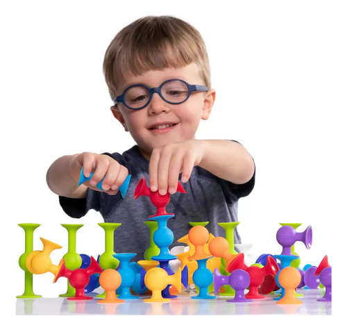 Juego Interctivo De Figuras De Succión 3años+ Fat Brain Toys Azul