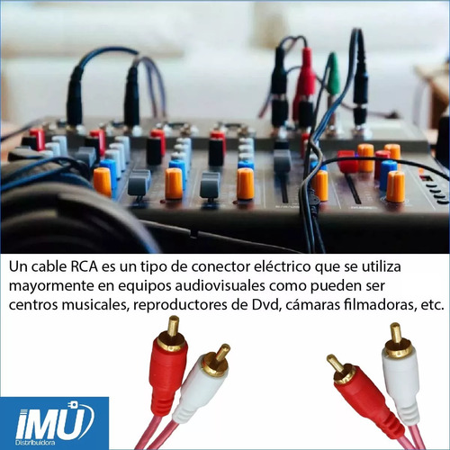 Cable De Audio Rca 2 Plugs Machos Dorados 4.5 Metros 080-115