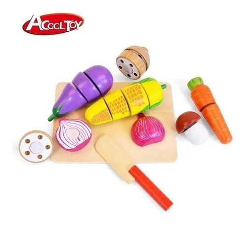 Imagen 1 de 6 de Acool Juego Fruta De Madera Para Cortar Con Velcro Ac7631