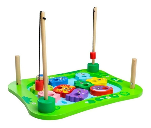 Imagen 2 de 7 de Juego De Pesca Magnetico Madera Con Dado Acool Ac7685 Full