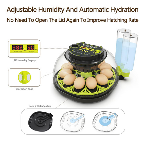 Incubadora 12 Huevos Marca Xyz Modelo Abc Giro Automático
