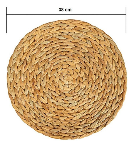 Individual De Mimbre Posa Plato Circular Salvamantel 38 Cm