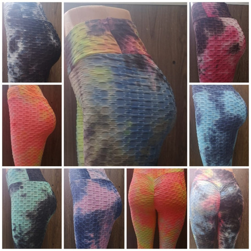 Leggings Lycra Mujer Talla U Scrunch Gym - Deportiva Colores