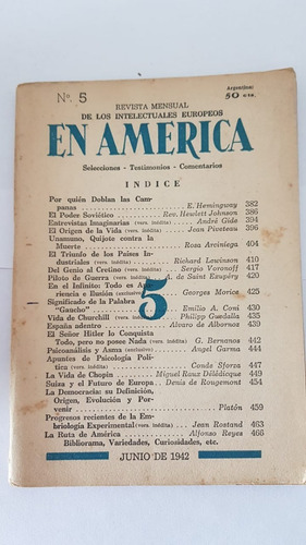 Revista En America Vs Autores Hemingway, Gide, Saint Exupery