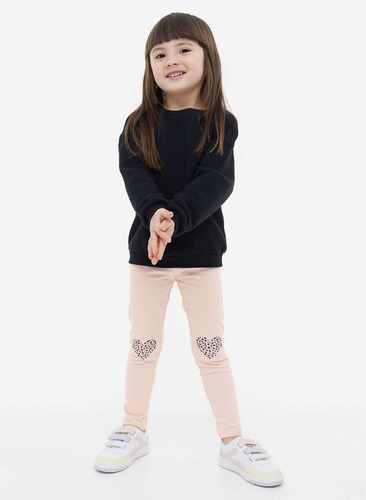 Calza H&m Niña Rosa Corazones T4 Nueva