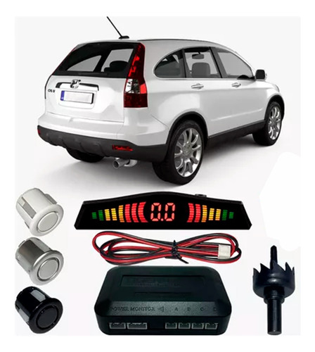 Sensor Estacionamento Ré Crv Com Display 4 Pontos