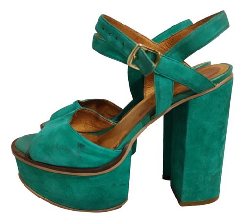 Sandalias Bendito Pie Altas Verdes Talle 40