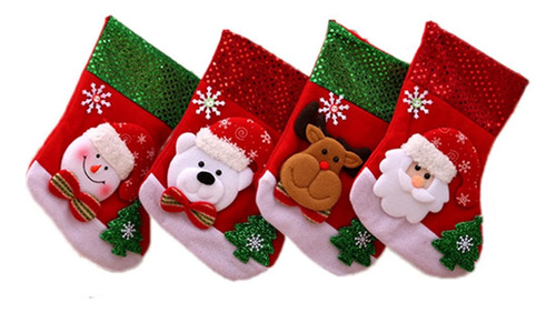 4pzs Botas De Navidad Para Colgar Para Decoración Navideña 