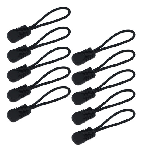 Mewutal 10pcs Zipper Tab Black Zipper Pulls Replacement Zipp