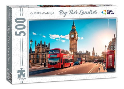 Quebra Cabeça 500 Peças Big Bus Londres Paisagem Pais&filhos