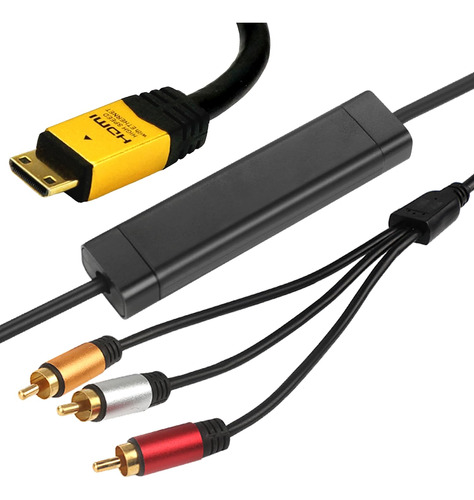 Cable Mini Hdmi A Rca De 10 Pies Con Ic, Hdmi Macho A 3-rca.