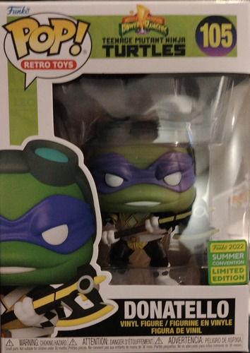 Funko Pop! Tmnt X Pr #105: Donatello Black Ranger Sdcc22 (Usado)