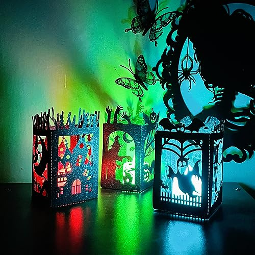 3 Pantallas De Velas Led Sin Llama Halloween, Espeluzna...