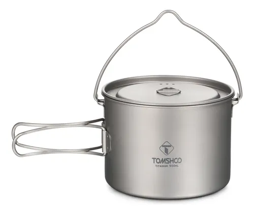 Mug En Titane Ultraléger SIUKE – 750/900/1100 Ml – Avec Couvercle Et Poignée Pliable – Pour Camping, Randonnée