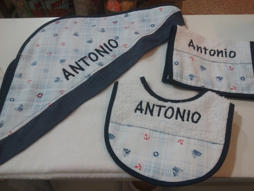 Toallon Personalizado Babero Y Babita