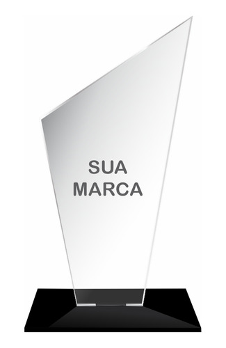 Troféu Acrílico Sem Personalização Liso 15cm Trapézio 30 Und