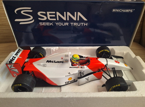 F1 Mclaren Mp4/8 Gp Europa Dirty Version Ayrton Senna 1/18 Branco