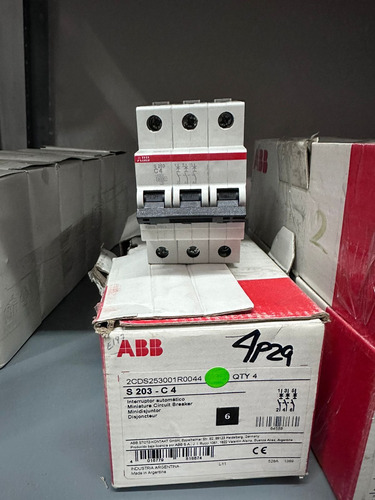 2cds253001r0044 S203-c4 Int. Termomagnetico 3p 4a C Abb