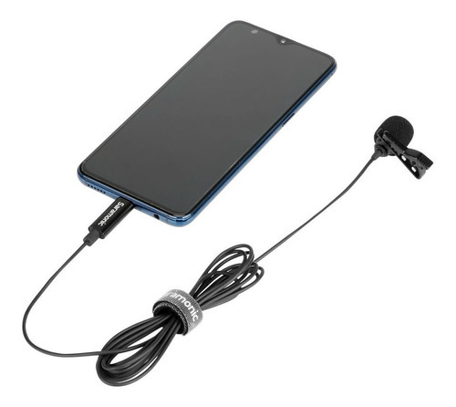 Lavmicro U3a Microfono Saramonic Lavalier C Y Adaptador Usb Color Negro