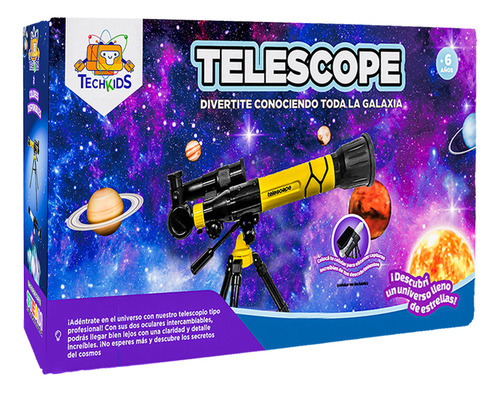 Telescopio De Juguete Simil Astronomico Con Tripode Color Am