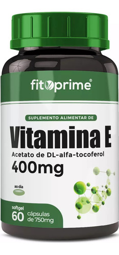 Vitamina E 400mg 400ui Por Cápsula Com 60 Cap