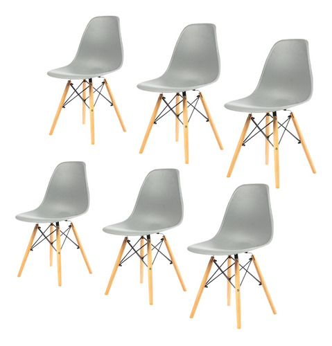 Set De 6 Sillas Eames De Comedor U Oficina