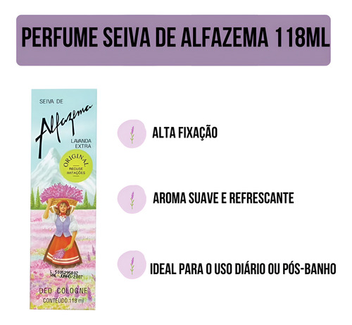 Perfume Deo Colônia Seiva De Alfazema Original 118ml Presente Perfeito