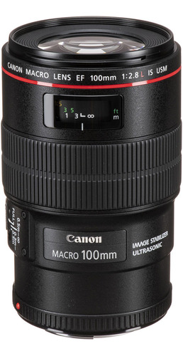 Lente Objetiva Canon Ef 100mm F/2.8l Macro Is Usm Br Preta