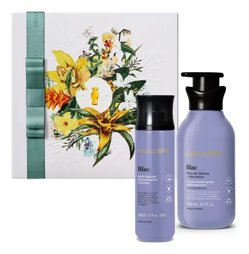 Combo Nativa Spa Lilac: Loção Corporal 400ml + Body Splash 200ml