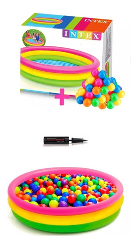 Piscina De Pelotas 114 Cms + 100 Pelotas + Inflador