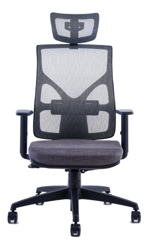 Silla de escritorio Rolic Cool gamer ergonómica Gris/Negra con tapizado de mesh y spazio