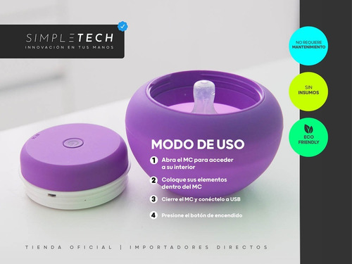 Imagen 4 de 7 de Esterilizador Desinfectante Chupetes Portatil Uv Recargable