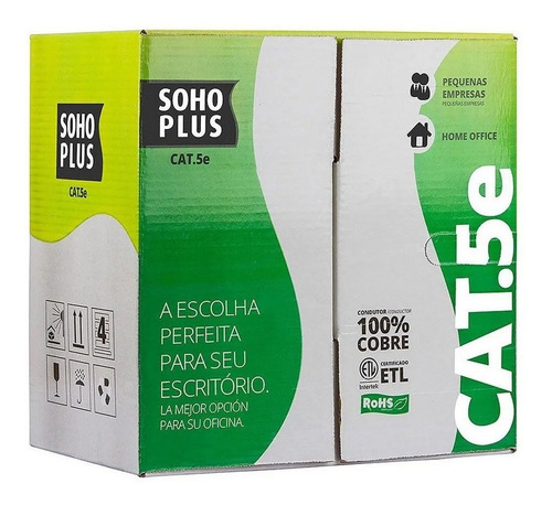 Cabo Rede Furukawa Sohoplus Cat5e 24awg Cmx Azul 250 Metros