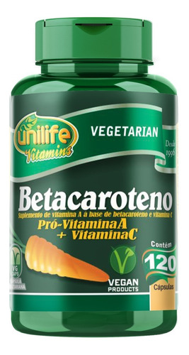 Betacaroteno Unilife Pró Vitamina A E Vit. C 120 Cápsulas