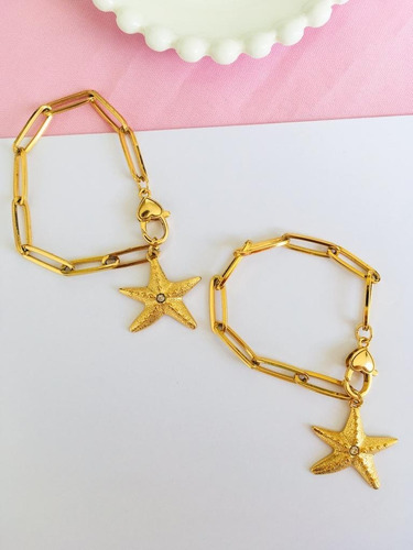 Imagem 1 de 7 de Pulseira Feminina Estrela Do Mar