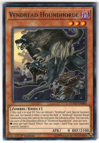 Yugioh Vendread Houndhorde Rare 1st Cotd-en000