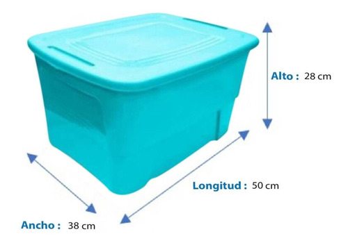 Caja Multiusos 10 Galones / 38 Litros Atlanta Colores 10 Pza