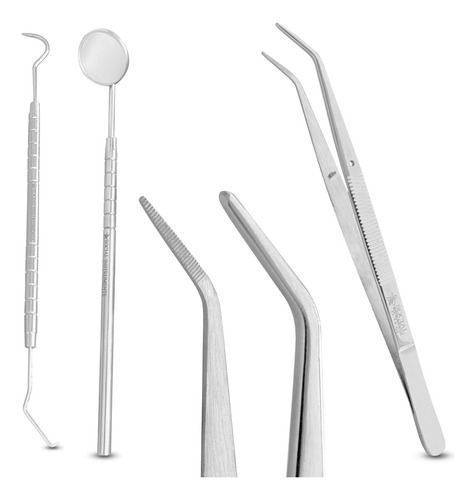 3 Kits Clinico Odonto Com Sonda, Pinça E Cabo Com Espelho