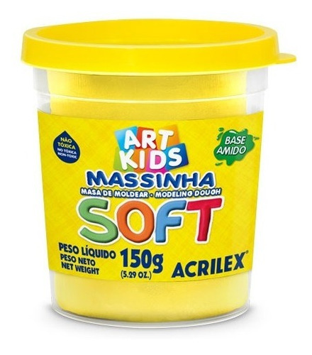 Masa Soft Acrilex En Pote 150g Tipo Arena Color Amarillo