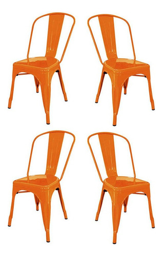 Sillas Tolix X4 Sp- C - Desillas Estructura de la silla Tono Naranja