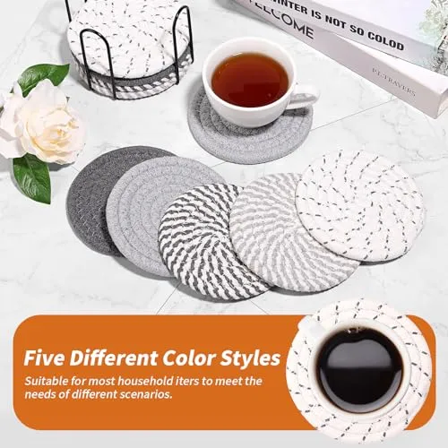 Juego De 10 Posavasos Soporte, 5 Colores - Posavasos Ab...