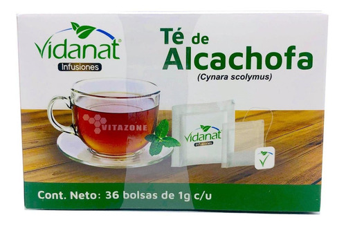 Imagen 1 de 4 de Té De Alcachofa 36 Bolsas Vidanat
