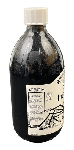 Imagen 3 de 4 de Tinta Winsor And Newton India De 500 Ml. Color Negro