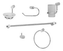 Comprar Kit Accesorios Completo Para Baño 6 Piezas Cromo Brillante