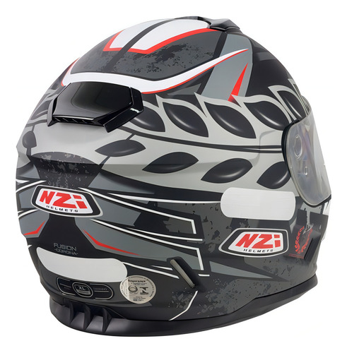 Casco Nzi Fusion Corona, color negro/antracita/blanco, color gris mate, talla 62 (xl)